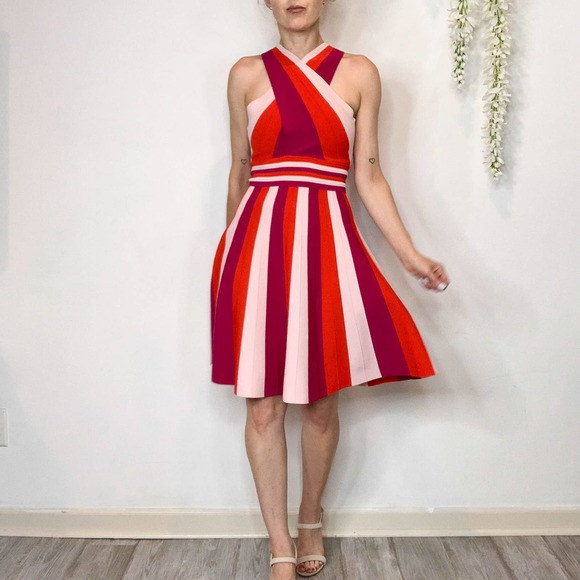 ted baker metropolis stripe knit skater dress